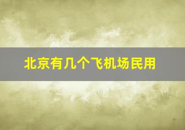 北京有几个飞机场民用