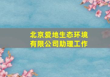 北京爱地生态环境有限公司助理工作