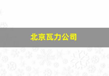 北京瓦力公司