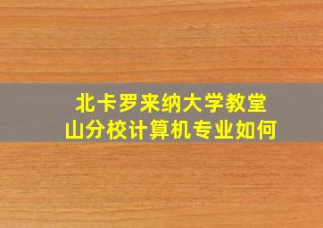 北卡罗来纳大学教堂山分校计算机专业如何