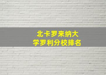 北卡罗来纳大学罗利分校排名