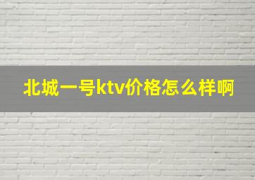 北城一号ktv价格怎么样啊