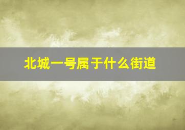 北城一号属于什么街道