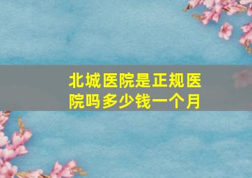 北城医院是正规医院吗多少钱一个月