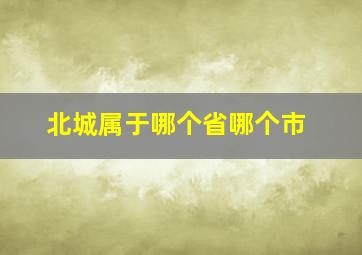 北城属于哪个省哪个市