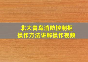 北大青鸟消防控制柜操作方法讲解操作视频