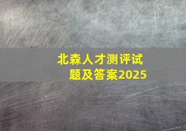 北森人才测评试题及答案2025