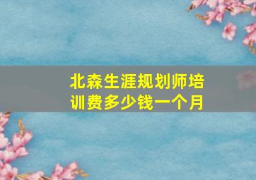 北森生涯规划师培训费多少钱一个月