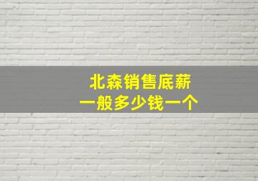 北森销售底薪一般多少钱一个