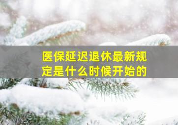 医保延迟退休最新规定是什么时候开始的