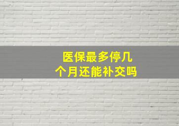 医保最多停几个月还能补交吗