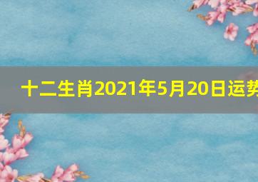 十二生肖2021年5月20日运势