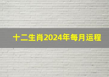 十二生肖2024年每月运程