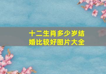 十二生肖多少岁结婚比较好图片大全