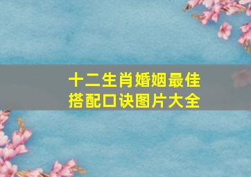 十二生肖婚姻最佳搭配口诀图片大全