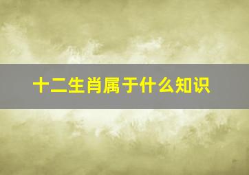 十二生肖属于什么知识