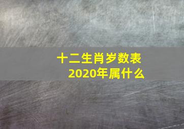 十二生肖岁数表2020年属什么