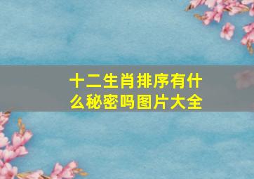 十二生肖排序有什么秘密吗图片大全