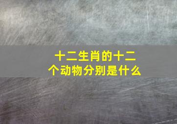 十二生肖的十二个动物分别是什么