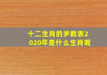 十二生肖的岁数表2020年是什么生肖呢