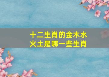 十二生肖的金木水火土是哪一些生肖