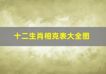 十二生肖相克表大全图