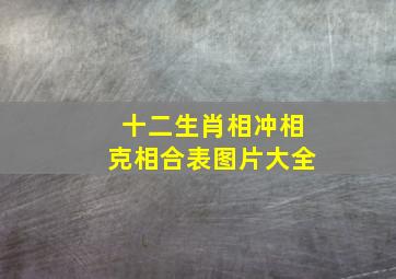 十二生肖相冲相克相合表图片大全