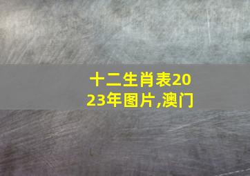 十二生肖表2023年图片,澳门