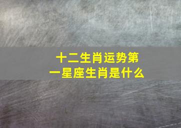 十二生肖运势第一星座生肖是什么