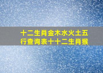 十二生肖金木水火土五行查询表十十二生肖猴