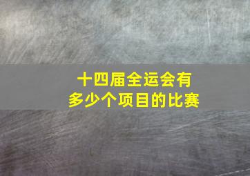 十四届全运会有多少个项目的比赛