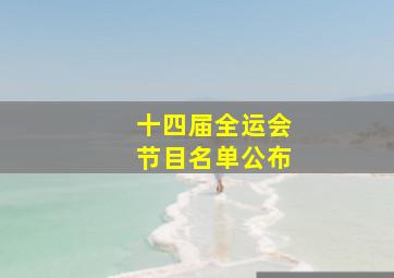 十四届全运会节目名单公布