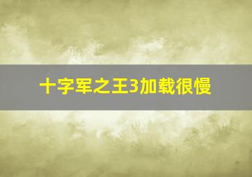 十字军之王3加载很慢