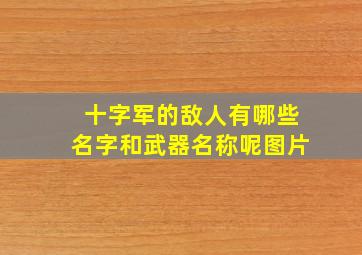 十字军的敌人有哪些名字和武器名称呢图片