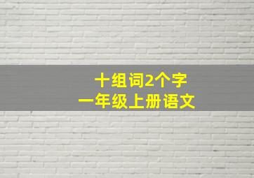 十组词2个字一年级上册语文