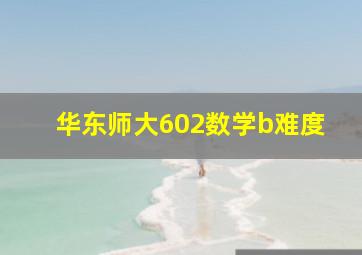 华东师大602数学b难度