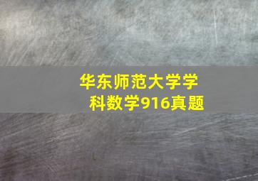 华东师范大学学科数学916真题