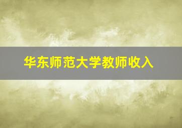 华东师范大学教师收入