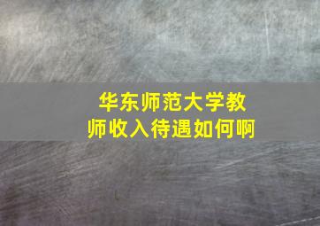 华东师范大学教师收入待遇如何啊