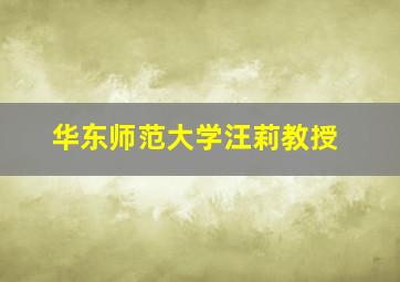 华东师范大学汪莉教授