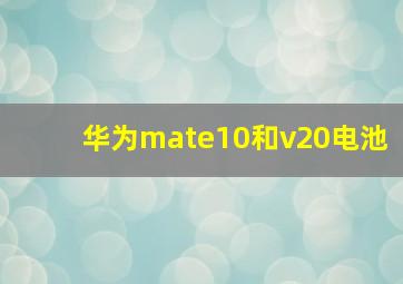 华为mate10和v20电池