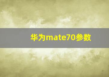 华为mate70参数