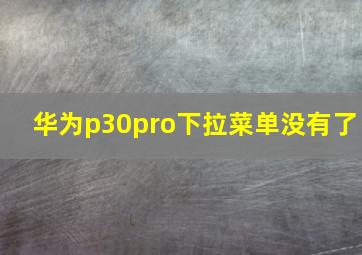 华为p30pro下拉菜单没有了