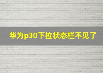 华为p30下拉状态栏不见了