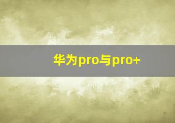 华为pro与pro+