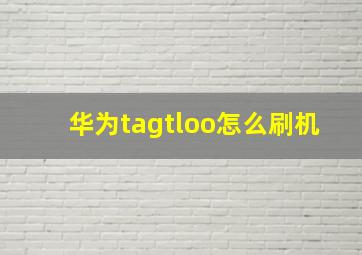 华为tagtloo怎么刷机