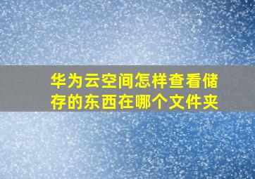 华为云空间怎样查看储存的东西在哪个文件夹