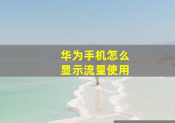 华为手机怎么显示流量使用