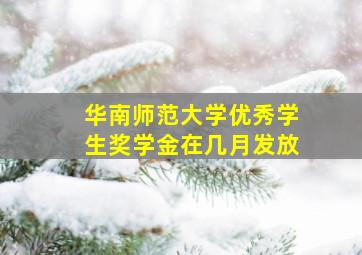 华南师范大学优秀学生奖学金在几月发放