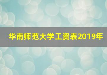 华南师范大学工资表2019年